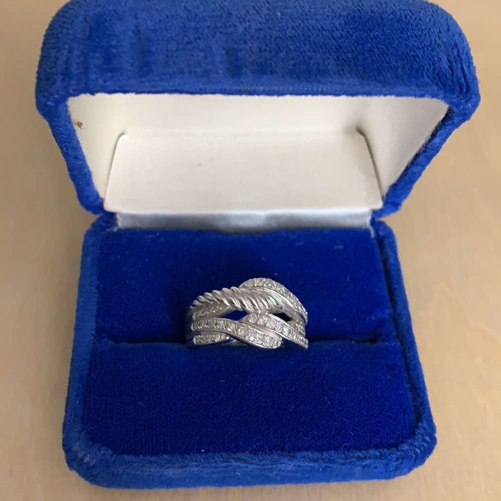 Whimsical Silver Rhinestone Ring